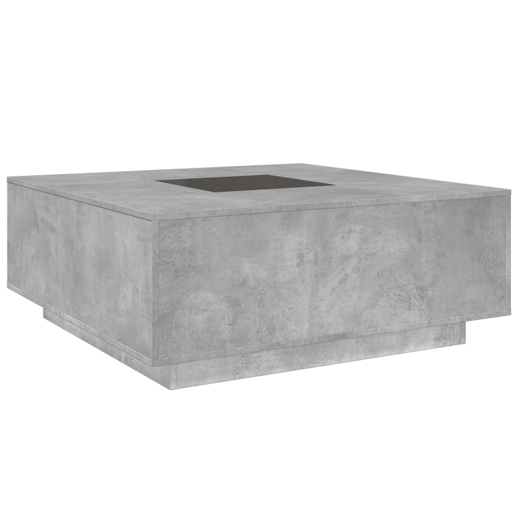 Table basse avec LED infini gris béton 100x100x40 cm - XIOS