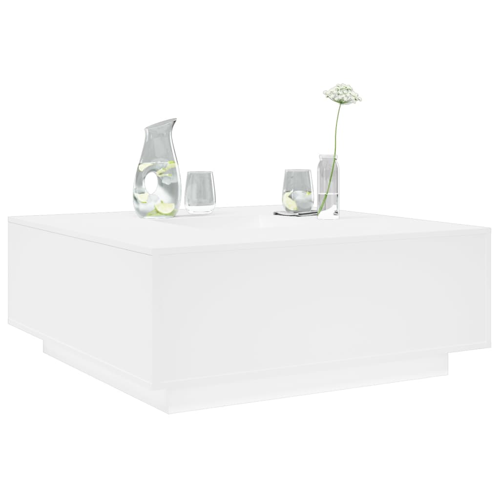 Table basse blanc 100x100x40 cm bois d'ingénierie - XIOS