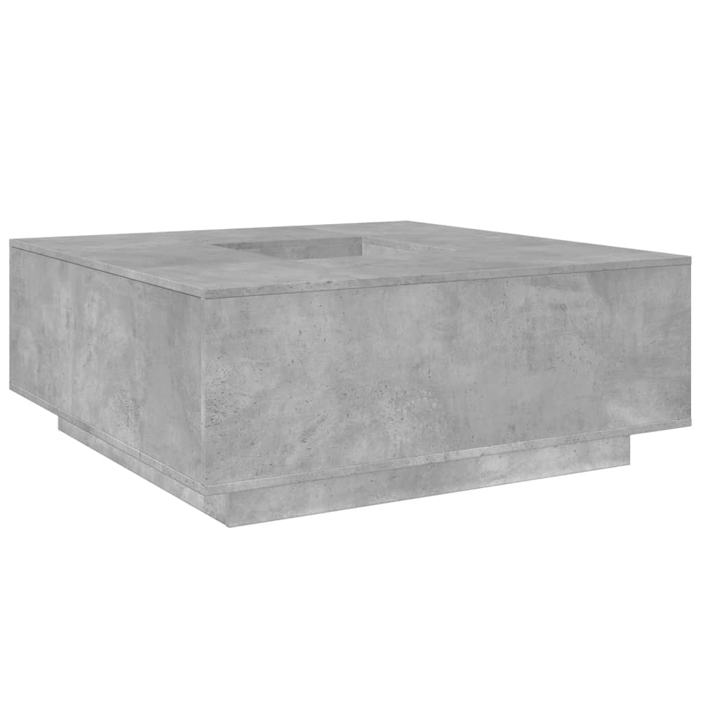 Table basse gris béton 100x100x40 cm bois d'ingénierie - XIOS