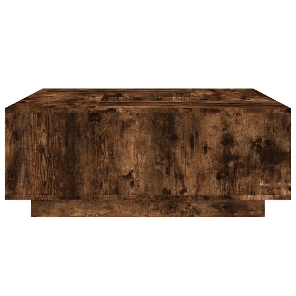 Table basse chêne fumé 100x100x40 cm bois d'ingénierie - XIOS