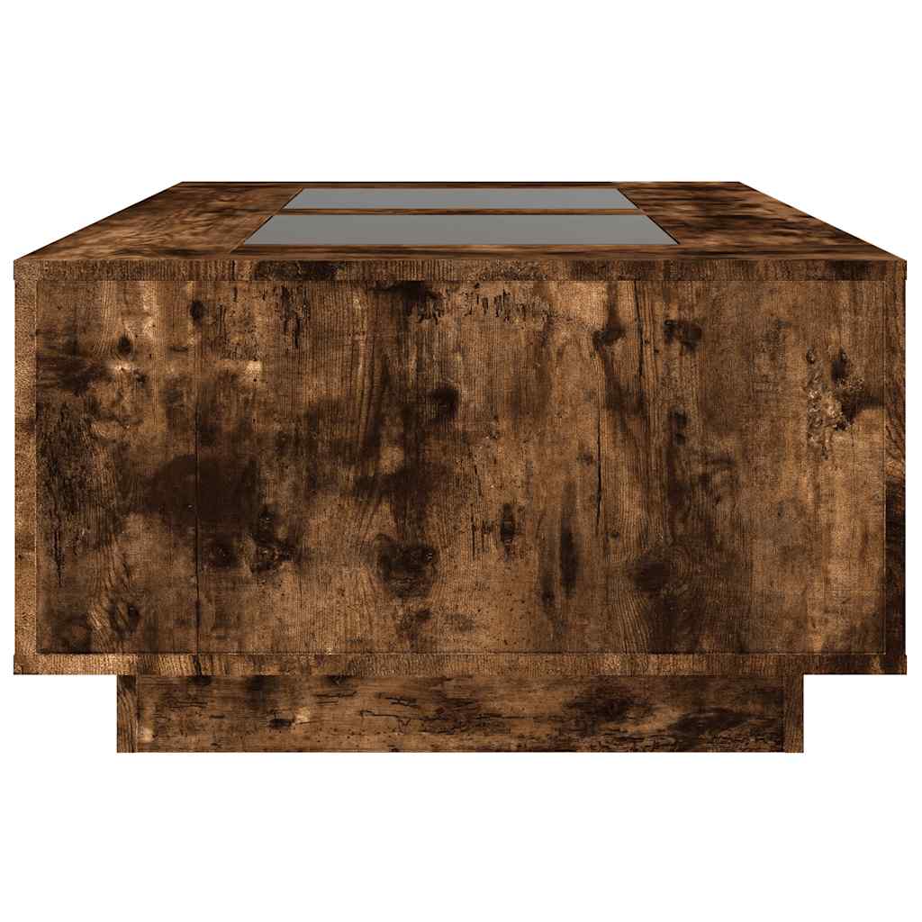 Table basse avec LED infini chêne fumé 116x69x40 cm - XIOS