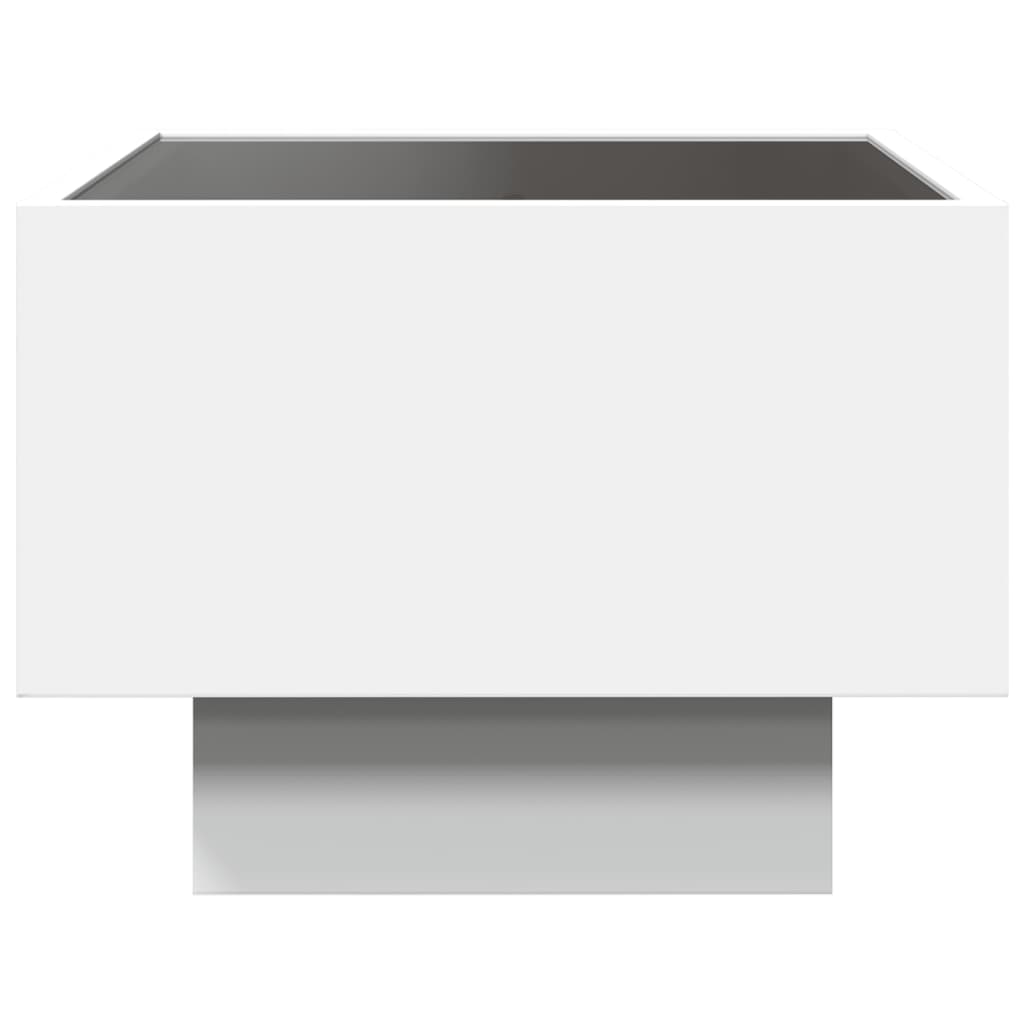 Table de chevet avec LED infini blanc 40x40x30 cm - XIOS