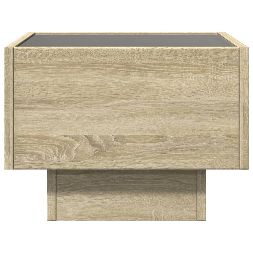 Table de chevet avec LED infini chêne sonoma 40x40x30 cm - XIOS