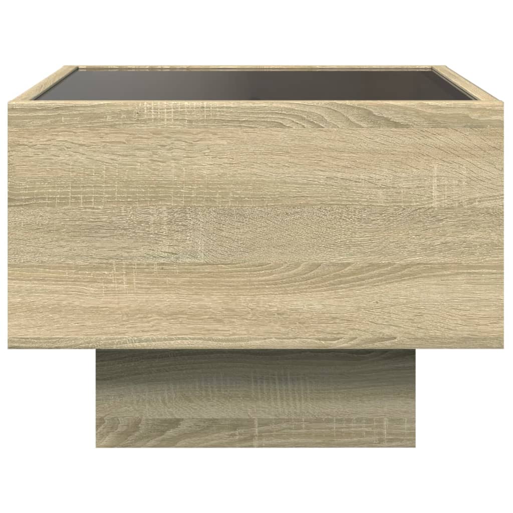 Table de chevet avec LED infini chêne sonoma 40x40x30 cm - XIOS