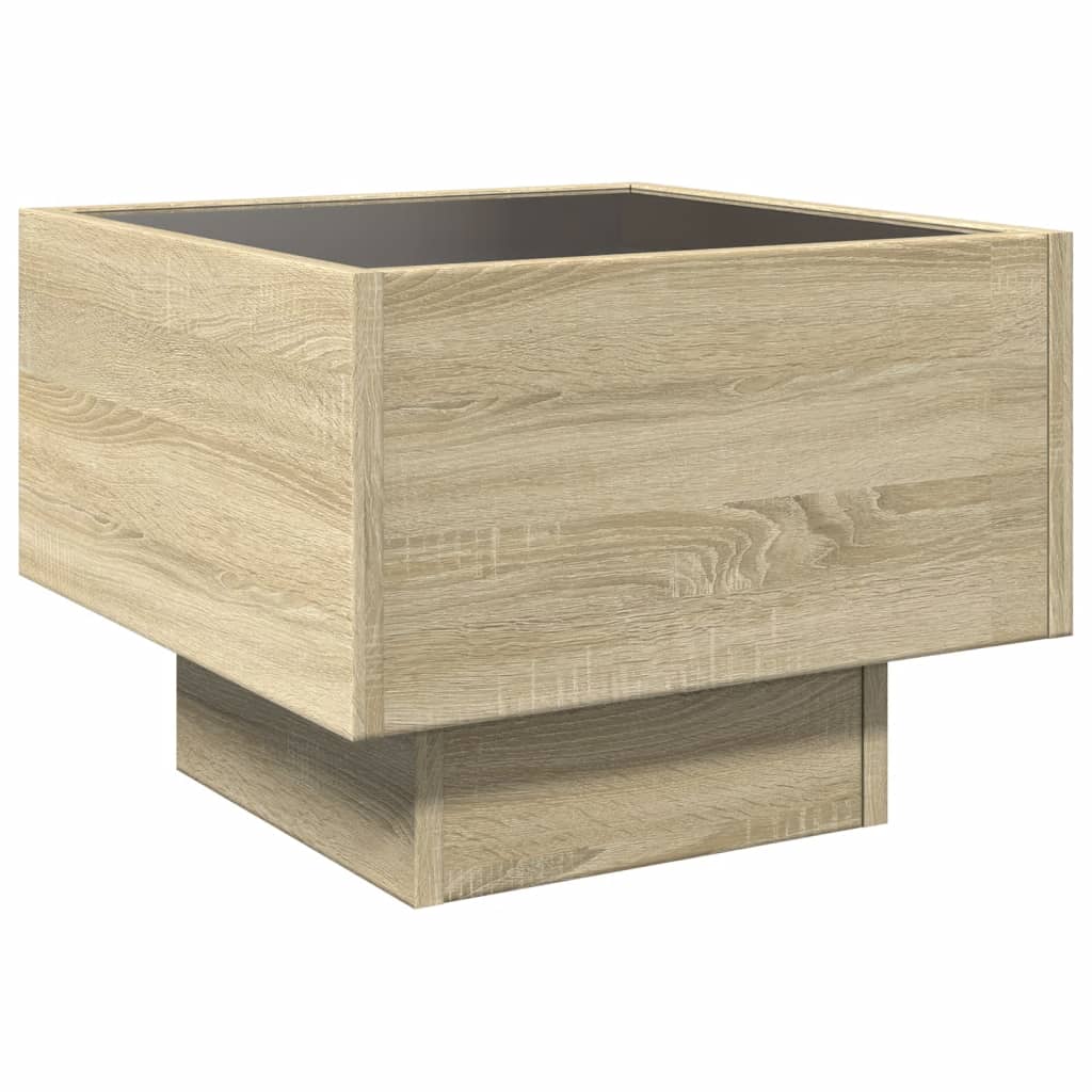 Table de chevet avec LED infini chêne sonoma 40x40x30 cm - XIOS
