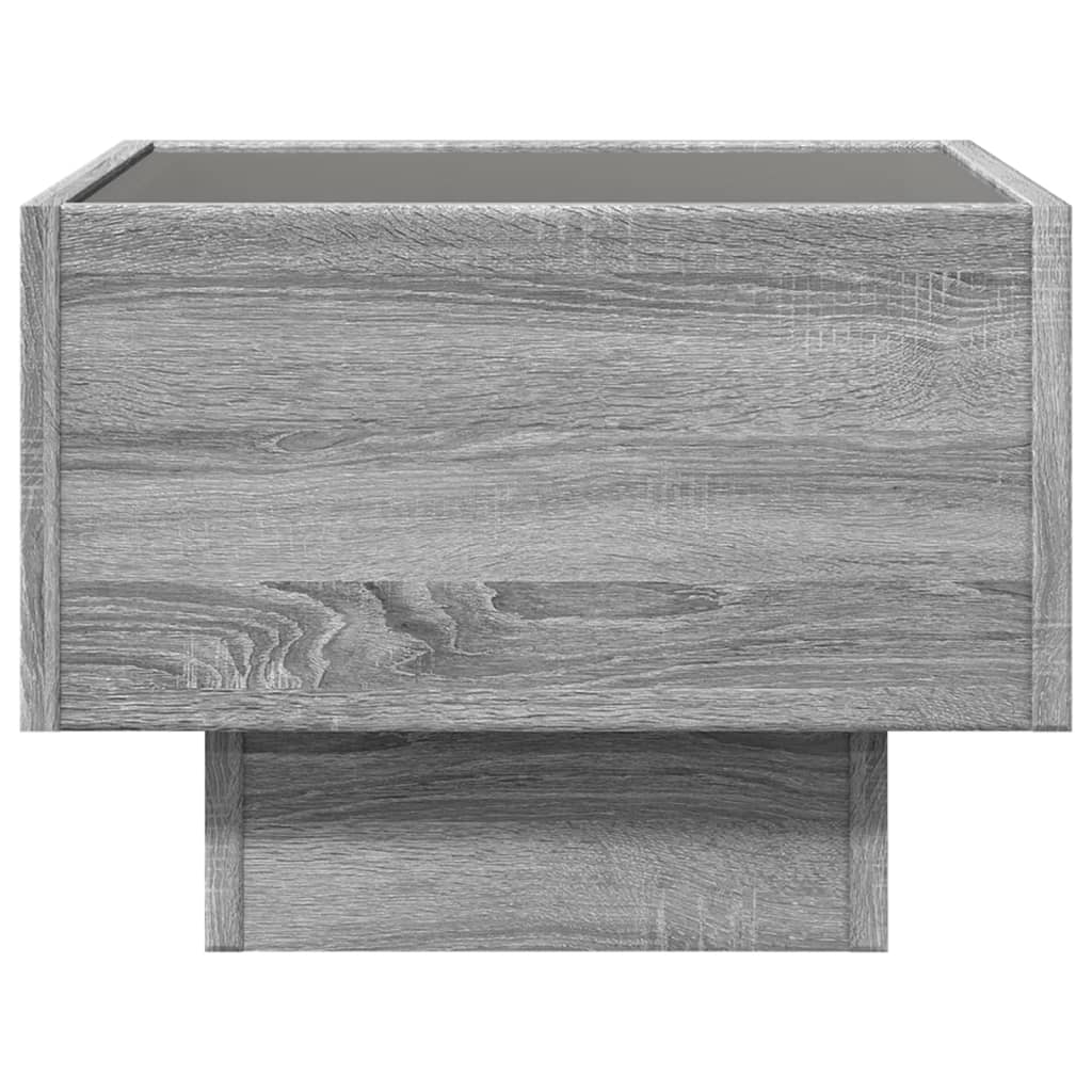 Table de chevet avec LED infini sonoma gris 40x40x30 cm - XIOS