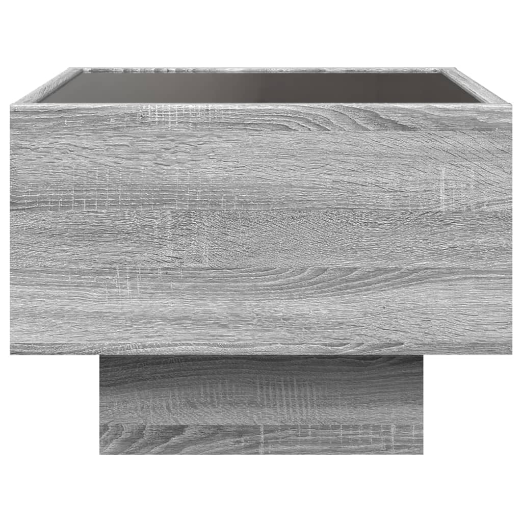 Table de chevet avec LED infini sonoma gris 40x40x30 cm - XIOS