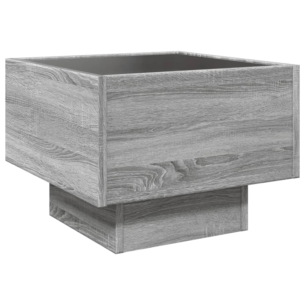 Table de chevet avec LED infini sonoma gris 40x40x30 cm - XIOS