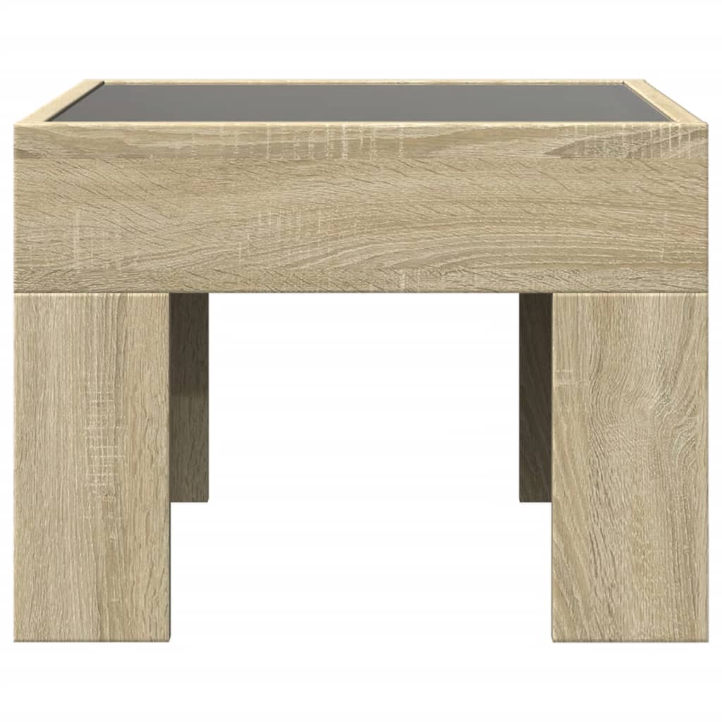 Table de chevet avec LED infini chêne sonoma 40x40x30 cm - XIOS