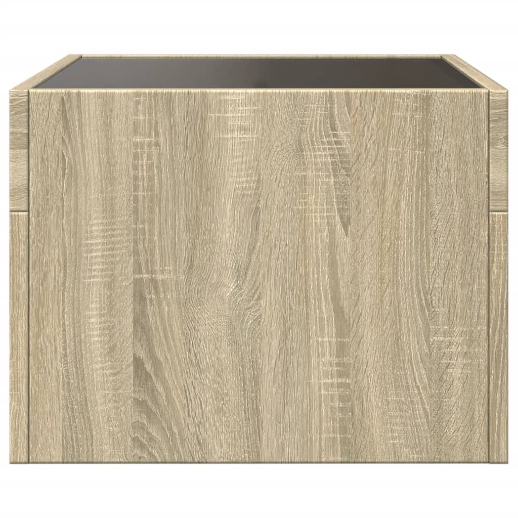 Table de chevet avec LED infini chêne sonoma 40x40x30 cm - XIOS