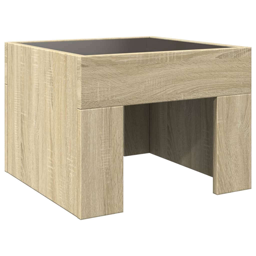 Table de chevet avec LED infini chêne sonoma 40x40x30 cm - XIOS
