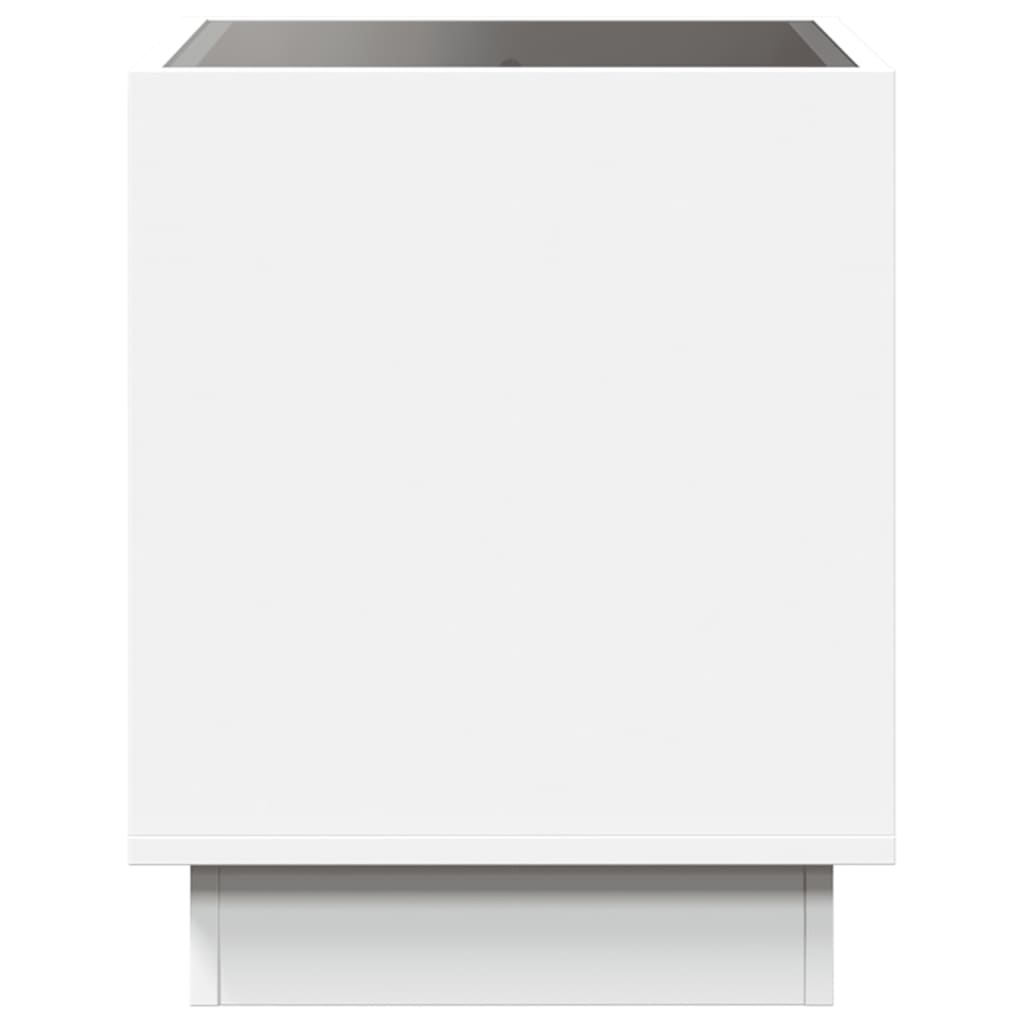 Table de chevet avec LED infini blanc 40x40x50 cm - XIOS