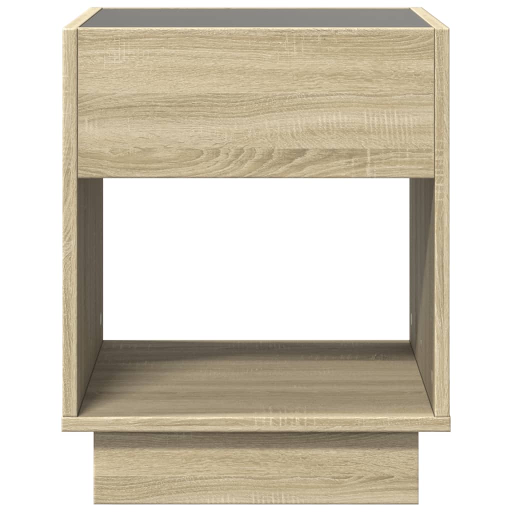 Table de chevet avec LED infini chêne sonoma 40x40x50 cm - XIOS