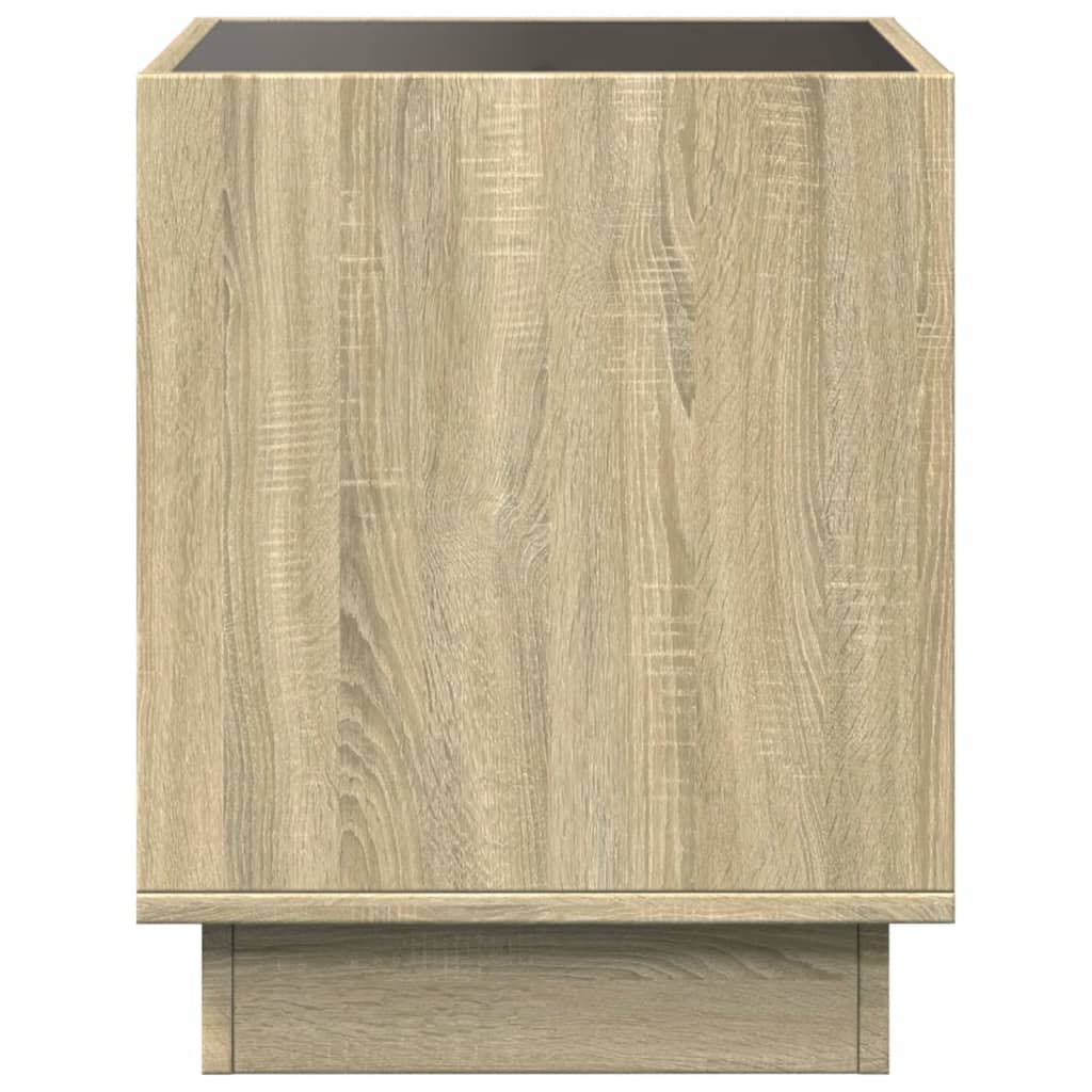 Table de chevet avec LED infini chêne sonoma 40x40x50 cm - XIOS