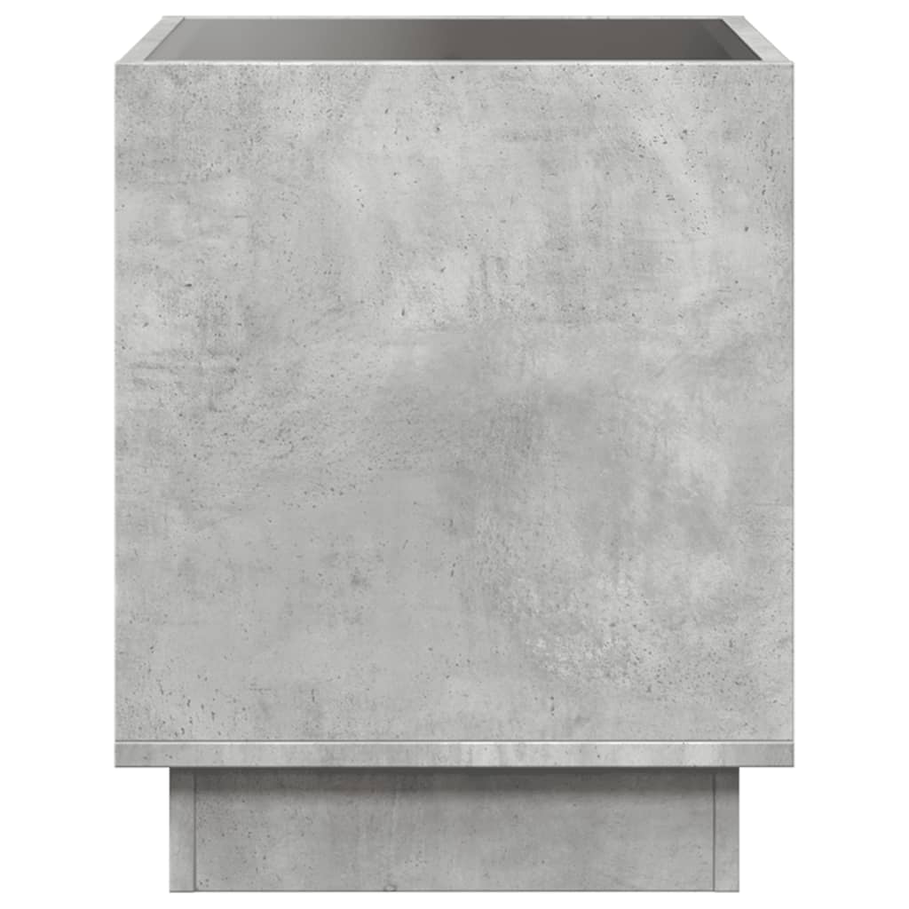 Table de chevet avec LED infini gris béton 40x40x50 cm - XIOS