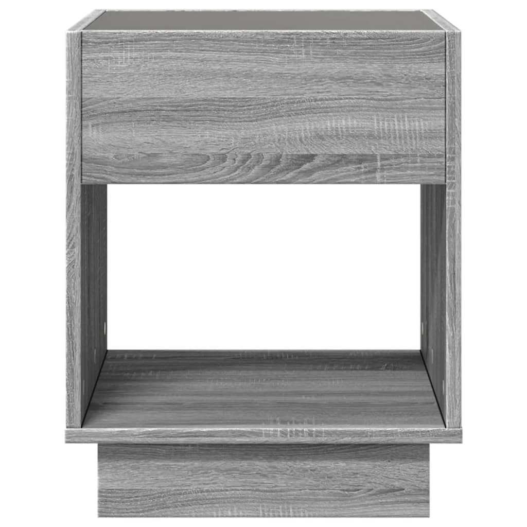 Table de chevet avec LED infini sonoma gris 40x40x50 cm - XIOS
