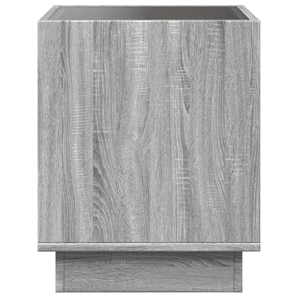 Table de chevet avec LED infini sonoma gris 40x40x50 cm - XIOS