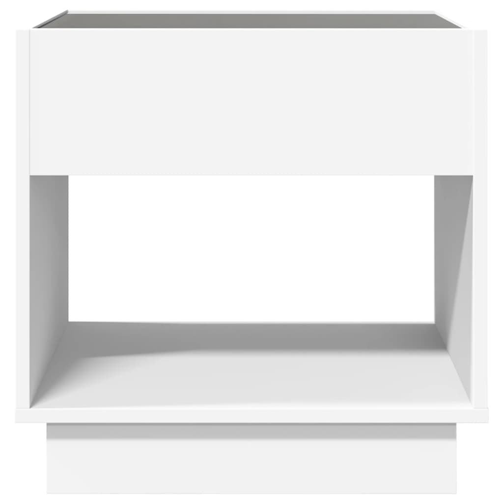 Table de chevet avec LED infini blanc 50x50x50 cm - XIOS