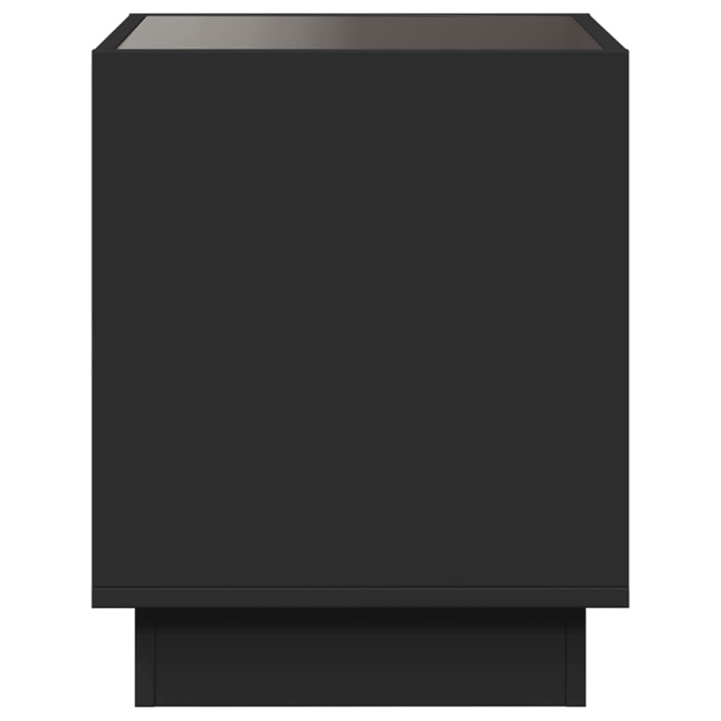 Table de chevet avec LED infini noir 50x50x50 cm - XIOS