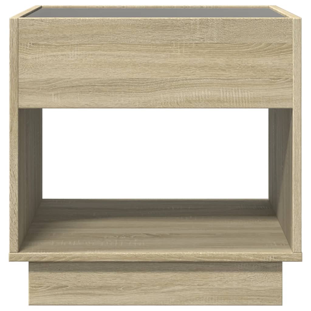 Table de chevet avec LED infini chêne sonoma 50x50x50 cm - XIOS