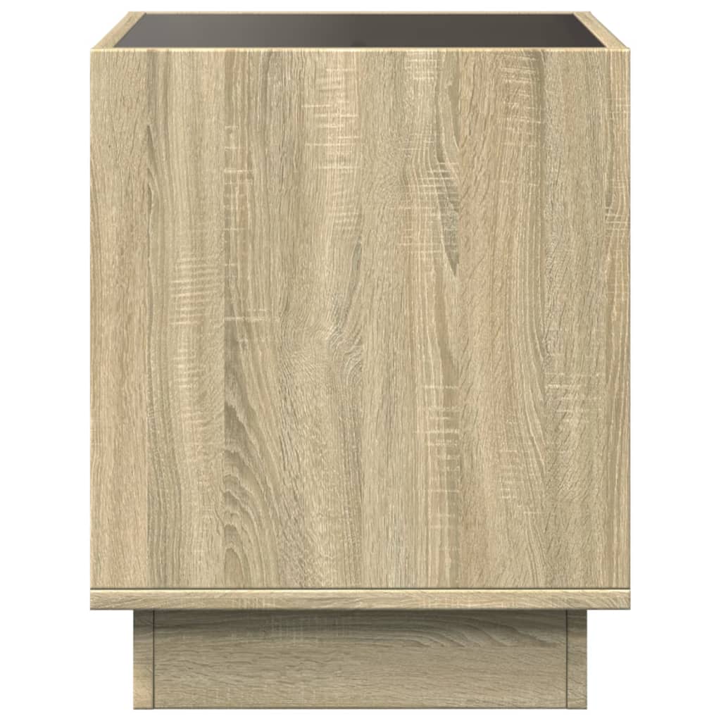 Table de chevet avec LED infini chêne sonoma 50x50x50 cm - XIOS