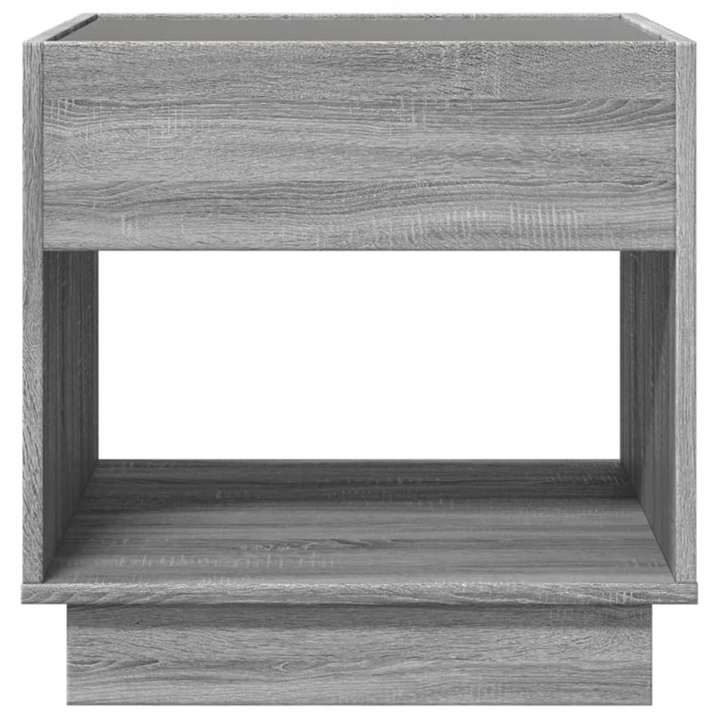 Table de chevet avec LED infini sonoma gris 50x50x50 cm - XIOS