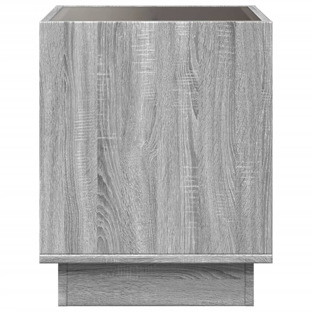 Table de chevet avec LED infini sonoma gris 50x50x50 cm - XIOS