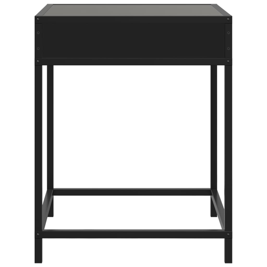 Table de chevet avec LED infini noir 40x40x51 cm - XIOS