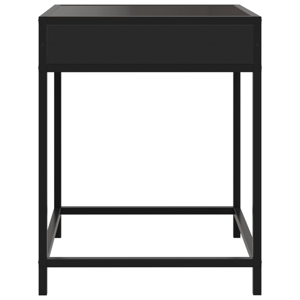 Table de chevet avec LED infini noir 40x40x51 cm - XIOS