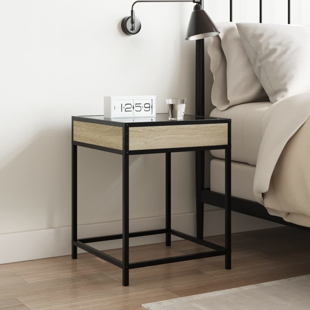 Table de chevet avec LED infini chêne sonoma 40x40x51 cm - XIOS