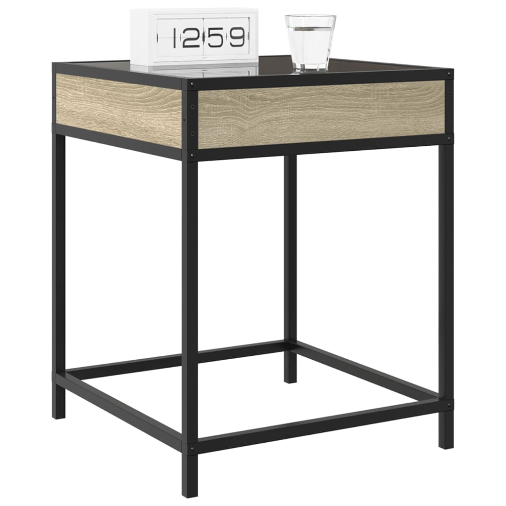 Table de chevet avec LED infini chêne sonoma 40x40x51 cm - XIOS