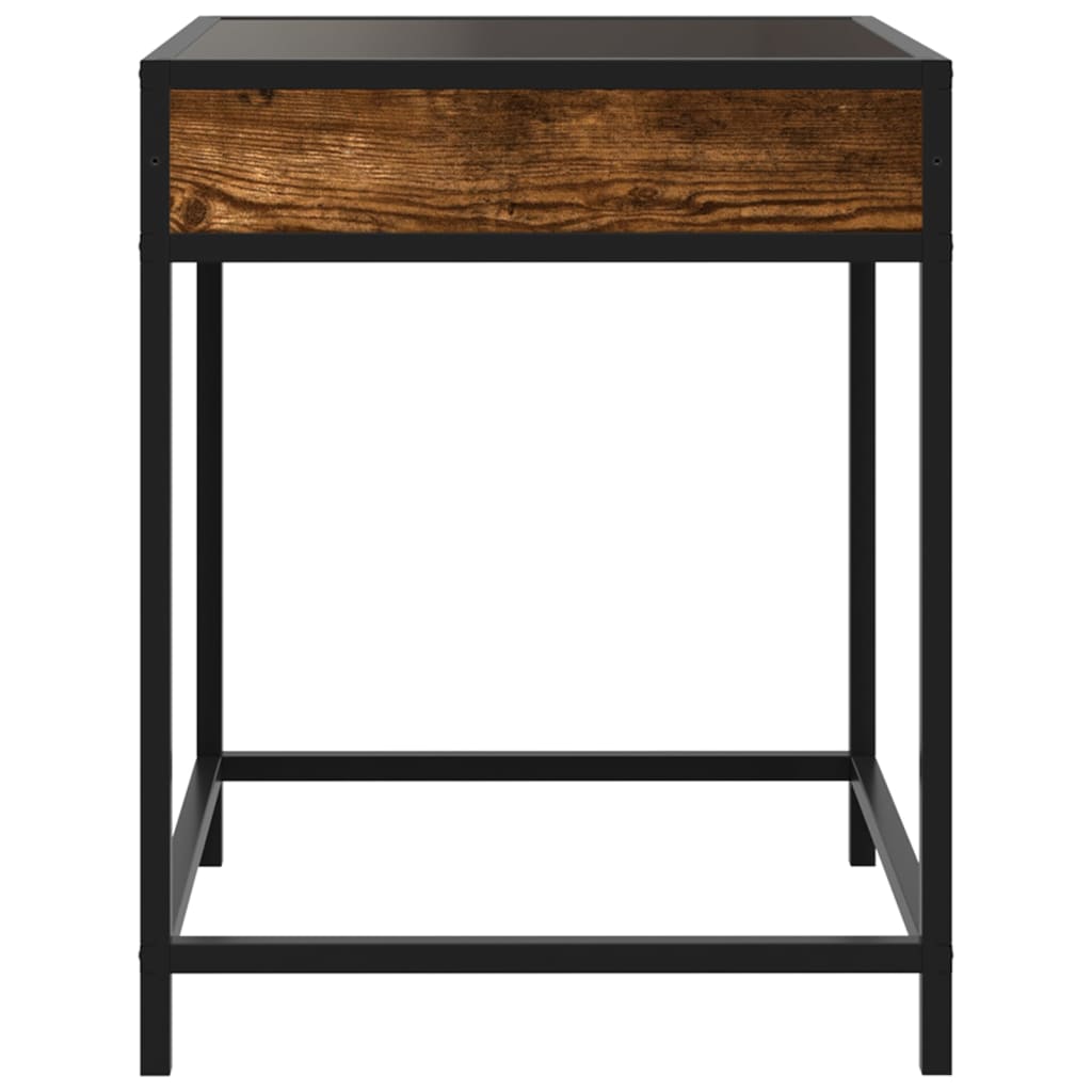 Table de chevet avec LED infini chêne fumé 40x40x51 cm - XIOS