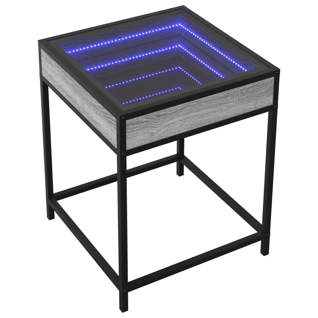 Table de chevet avec LED infini sonoma gris 40x40x51 cm - XIOS
