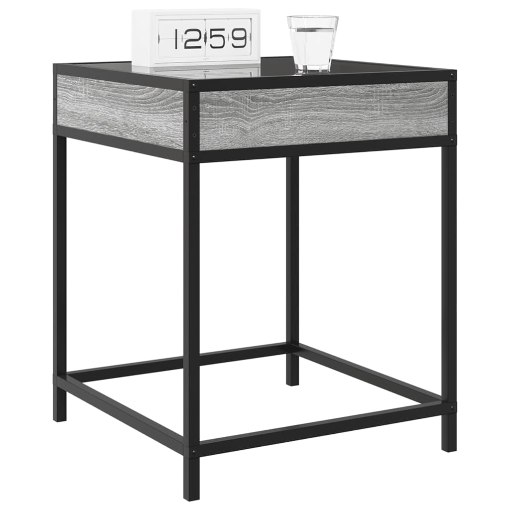 Table de chevet avec LED infini sonoma gris 40x40x51 cm - XIOS