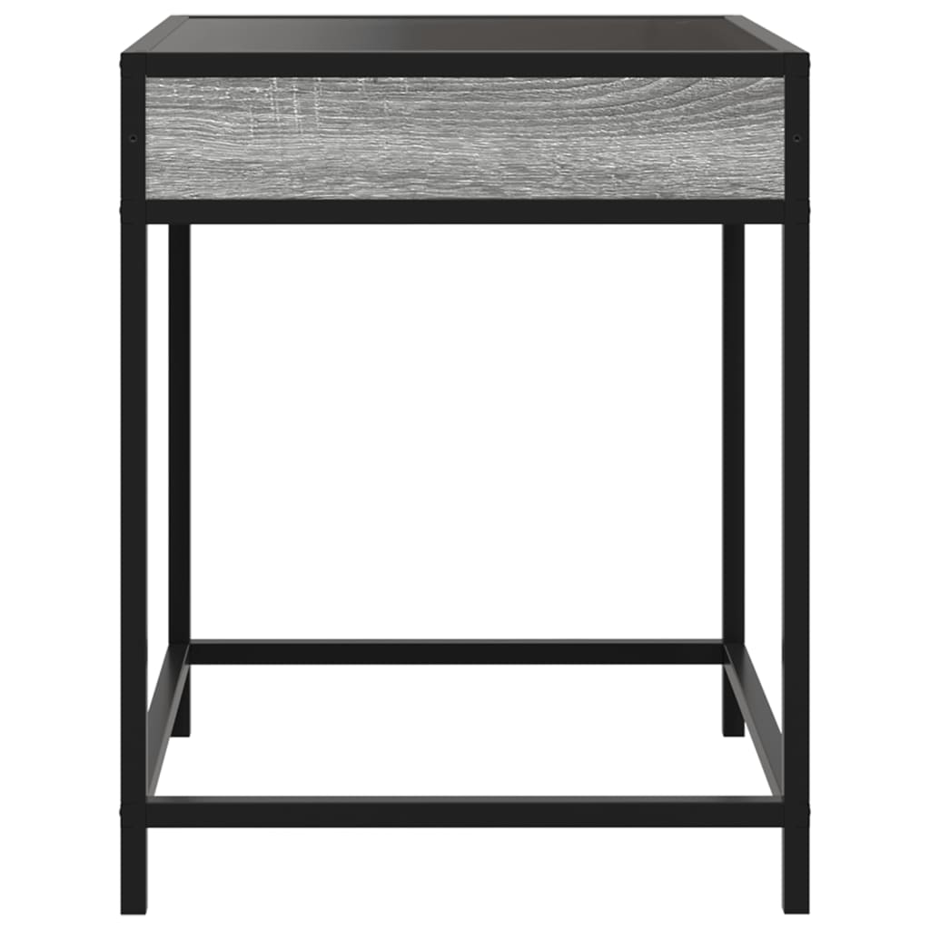 Table de chevet avec LED infini sonoma gris 40x40x51 cm - XIOS