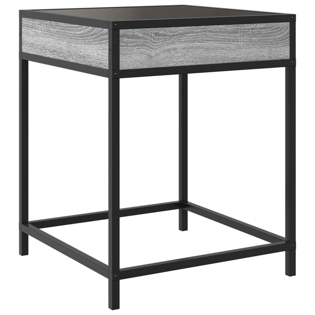 Table de chevet avec LED infini sonoma gris 40x40x51 cm - XIOS