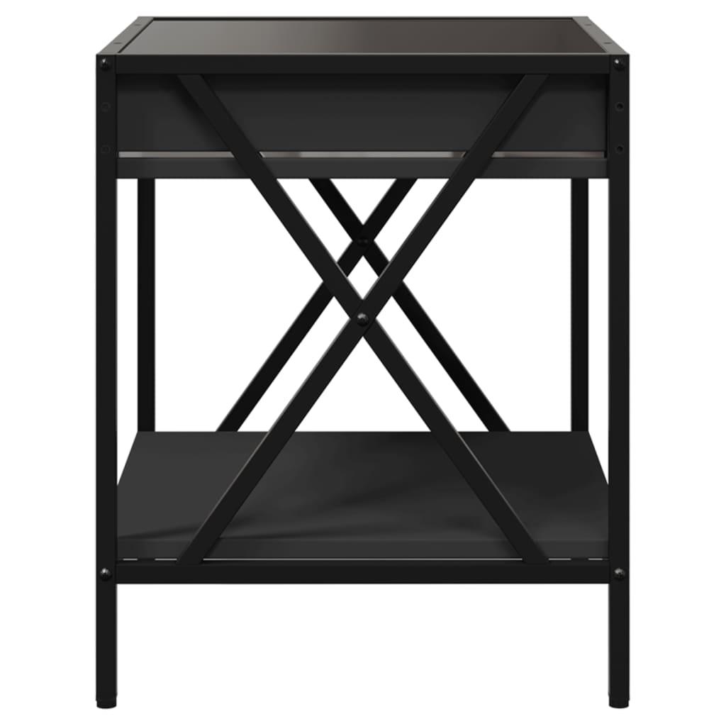 Table de chevet avec LED infini noir 40x40x49 cm - XIOS
