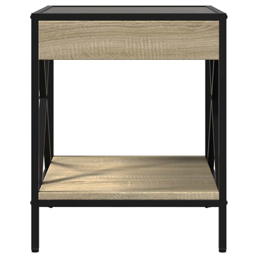 Table de chevet avec LED infini chêne sonoma 40x40x49 cm - XIOS