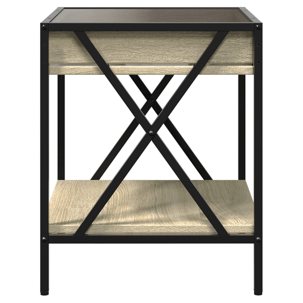 Table de chevet avec LED infini chêne sonoma 40x40x49 cm - XIOS