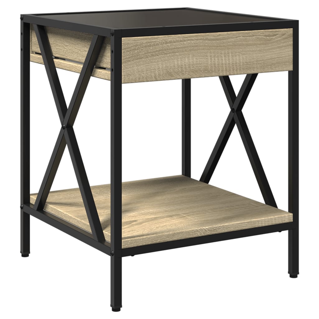 Table de chevet avec LED infini chêne sonoma 40x40x49 cm - XIOS