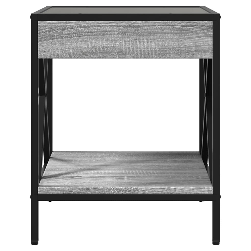 Table de chevet avec LED infini sonoma gris 40x40x49 cm - XIOS