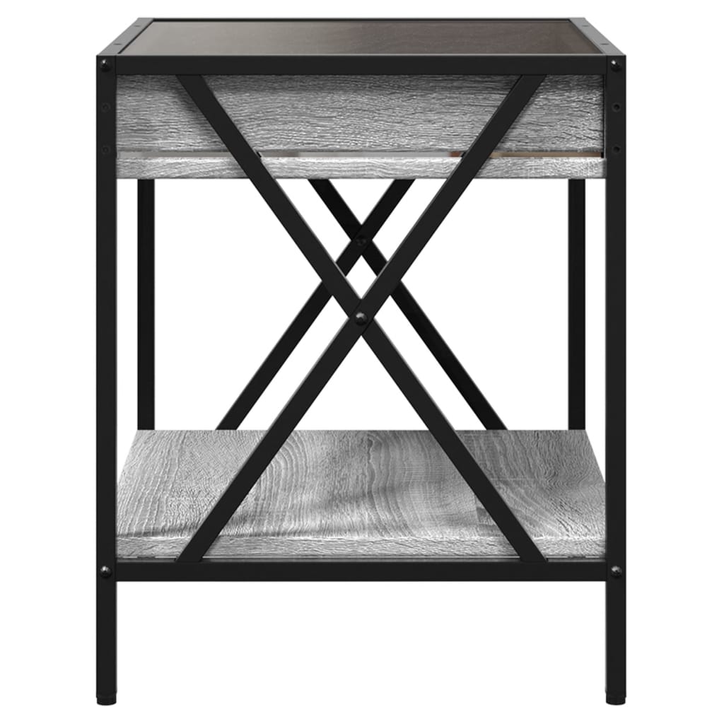 Table de chevet avec LED infini sonoma gris 40x40x49 cm - XIOS