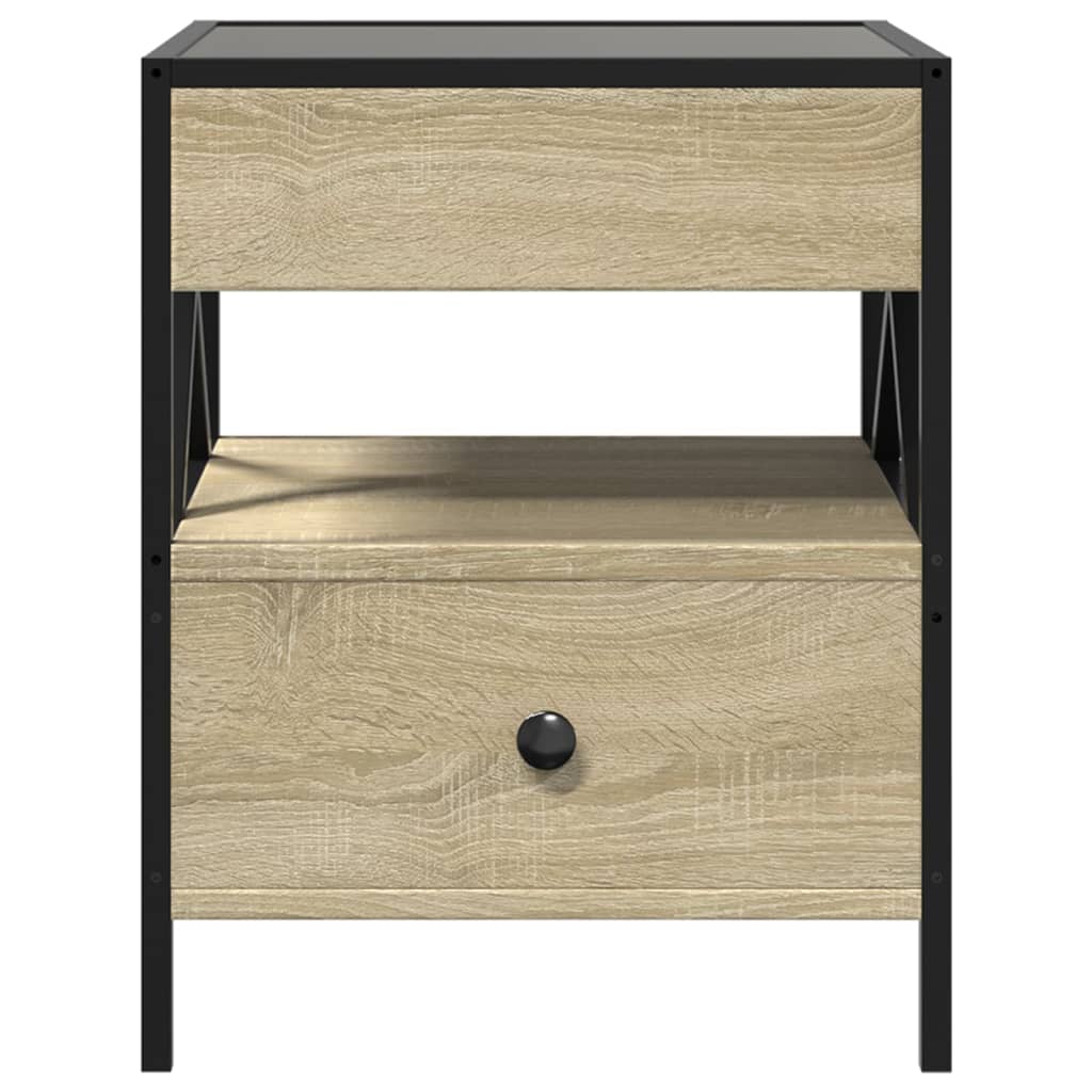 Table de chevet avec LED infini chêne sonoma 40x40x51 cm - XIOS