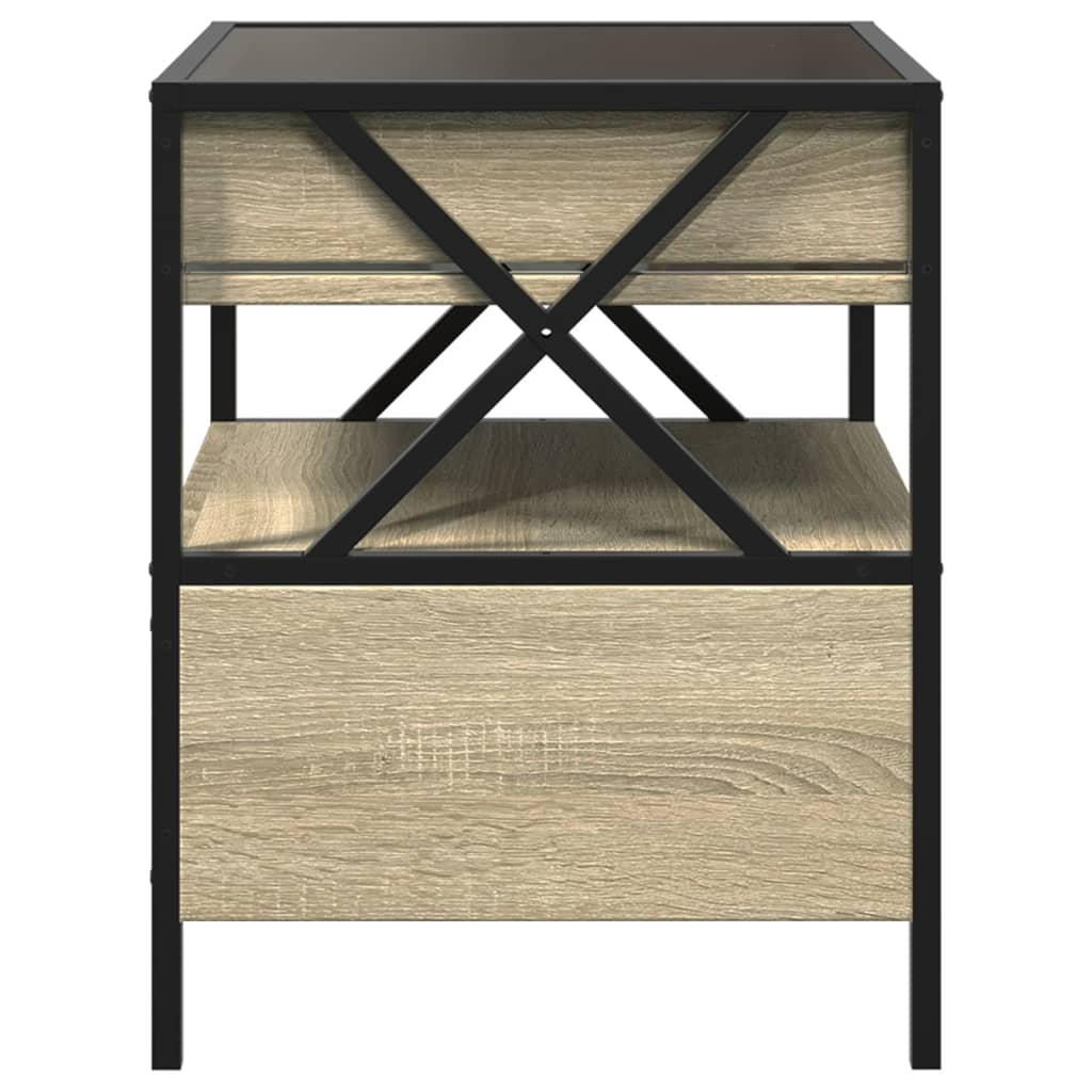 Table de chevet avec LED infini chêne sonoma 40x40x51 cm - XIOS