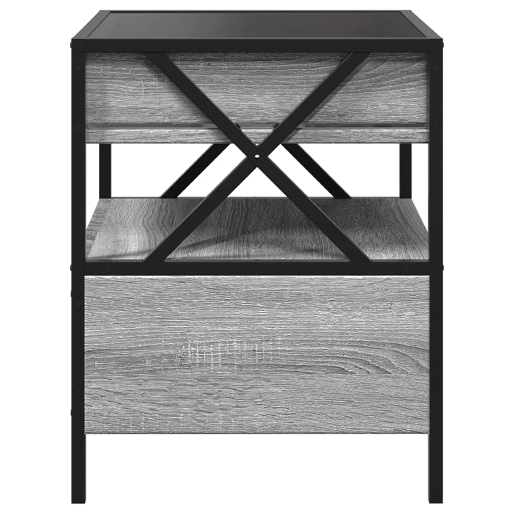 Table de chevet avec LED infini sonoma gris 40x40x51 cm - XIOS