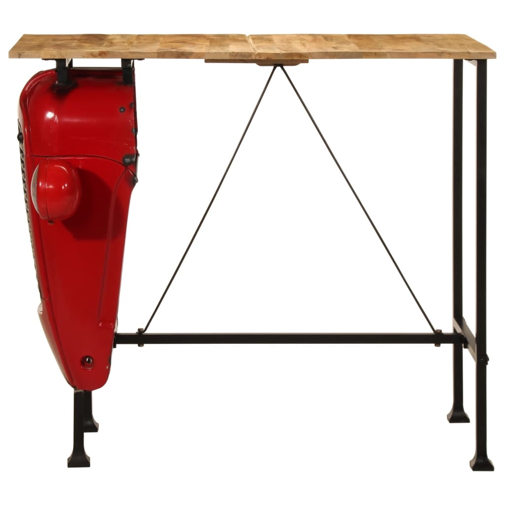 Table de bar forme de tracteur bois de manguier massif