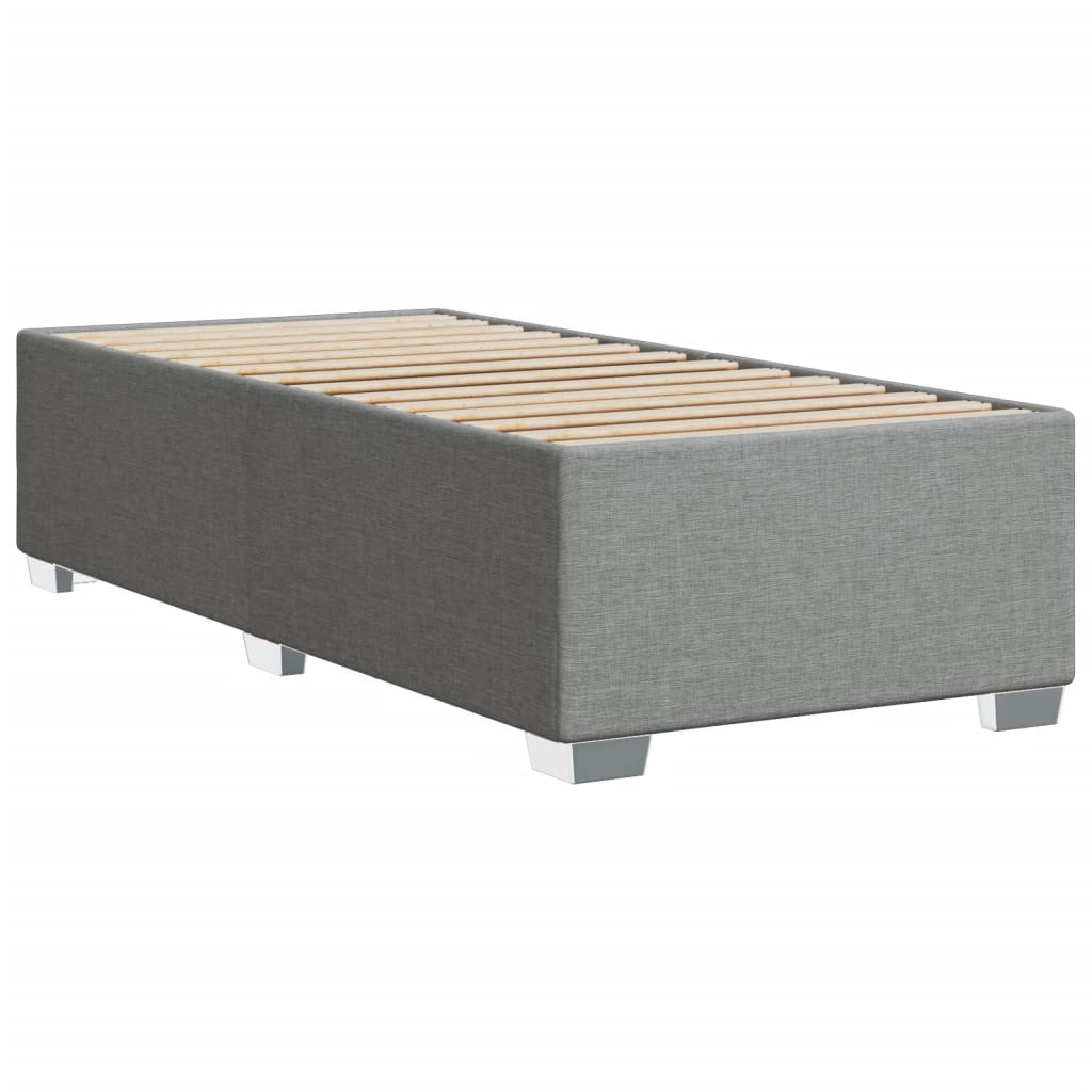 Cadre de lit sans matelas gris clair 80x200 cm tissu - XIOS