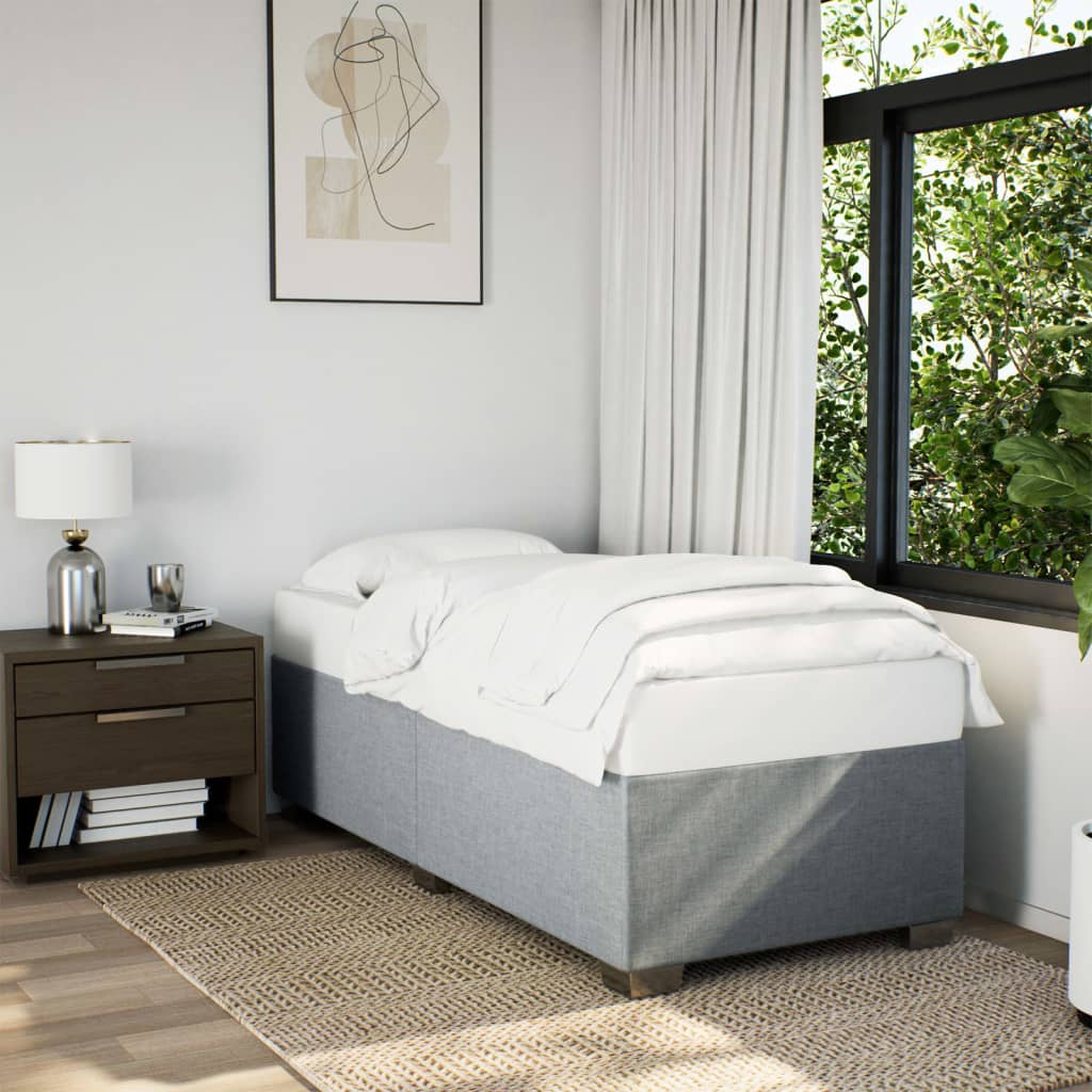 Cadre de lit sans matelas gris clair 80x200 cm tissu - XIOS