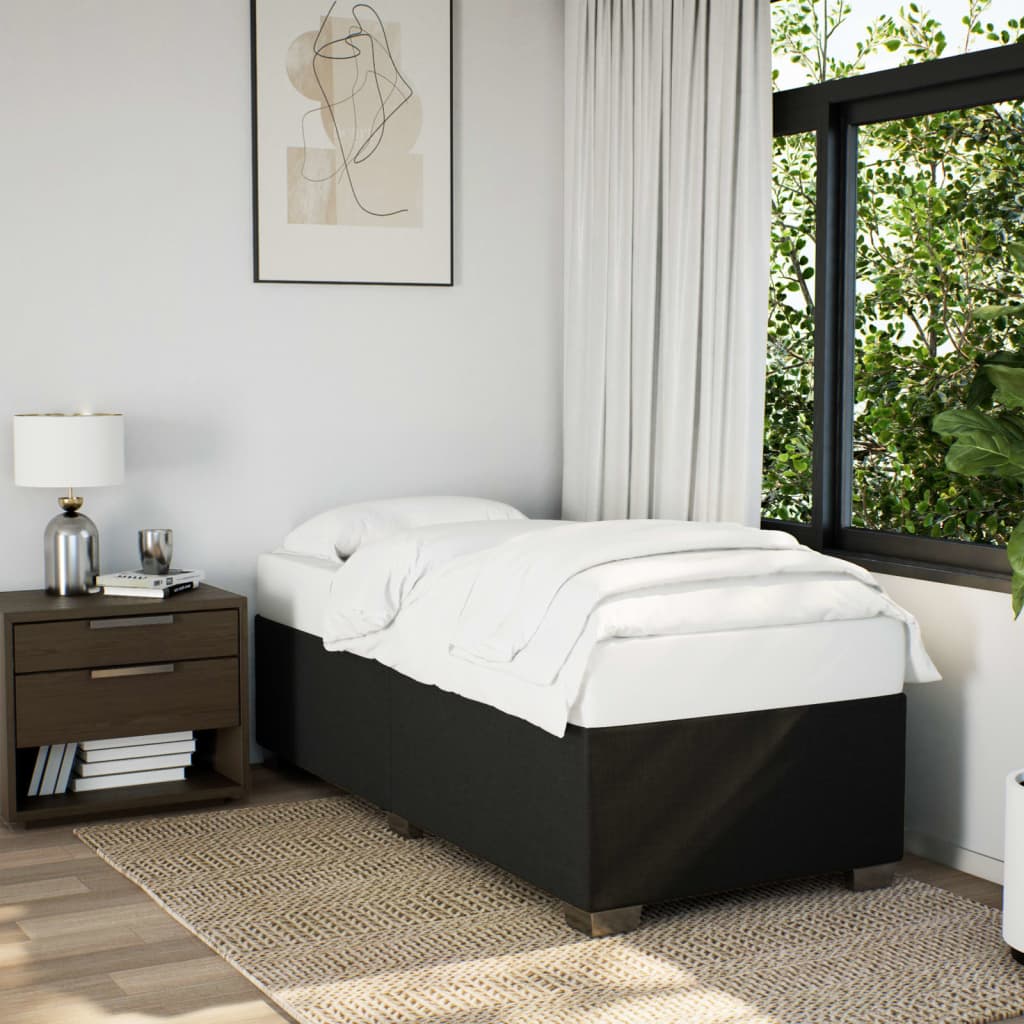 Cadre de lit sans matelas noir 80x200 cm tissu - XIOS