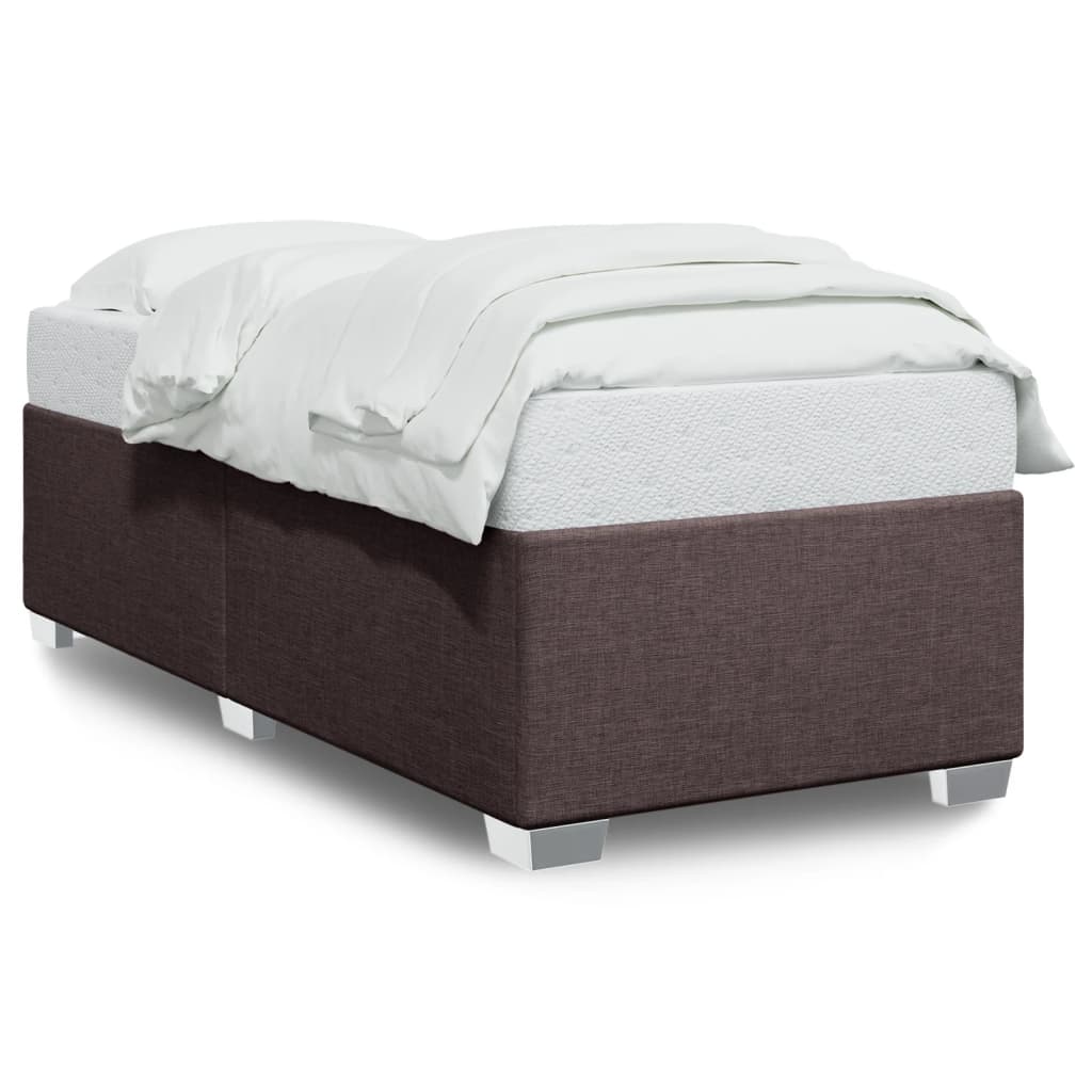 Cadre de lit sans matelas marron foncé 80x200 cm tissu - XIOS